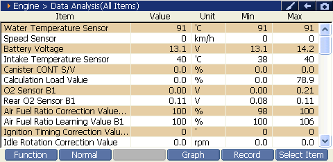 Sample scan data