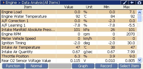 Sample scan data